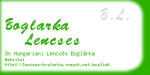 boglarka lencses business card
